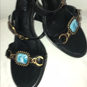 Franco Sarta jeweled Fashion Sandals Sz 7.5